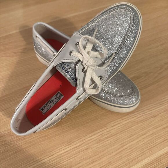Sperry Shoes - Sperry Top Sider Super Sparkly Silver Glitter Boat Shoes 8.5